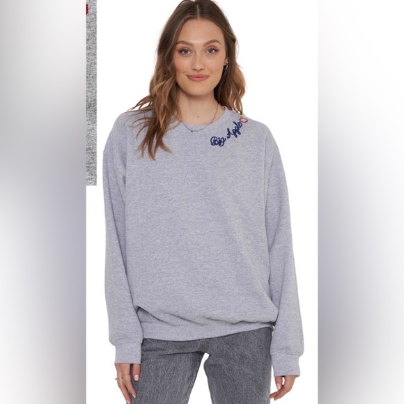 Project Social T Sweaters - Project Social T Big Apple Embroidered Oversized Cozy Sweatshirt Sweater